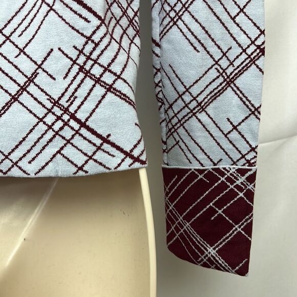equipment Sadonne blue/maroon silk blend geometric sweater crewneck EUC size XS - Picture 12 of 16